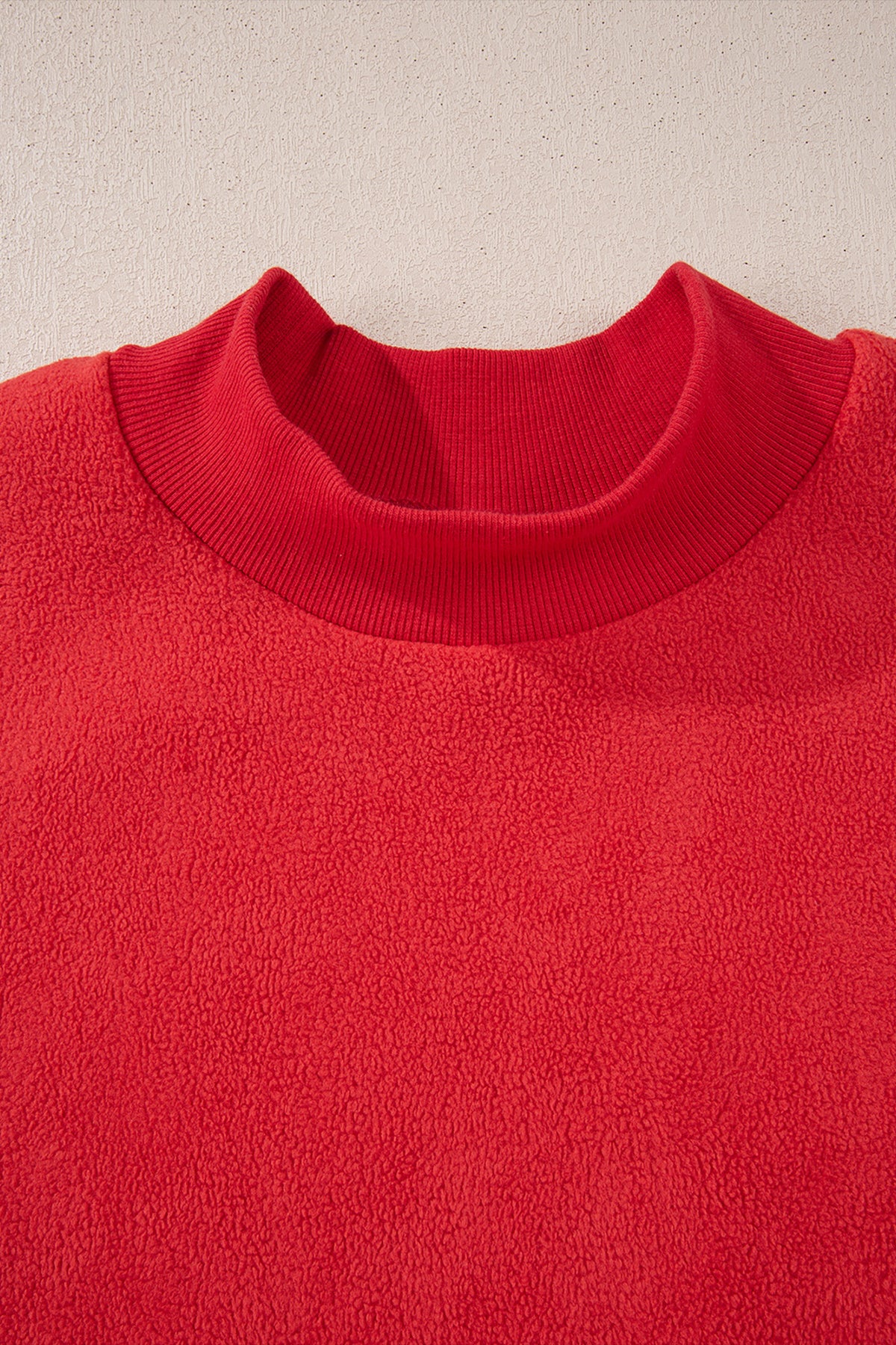 Light Grey Oversize Drop Shoulder Reversible Mock Neck Sweatshirt