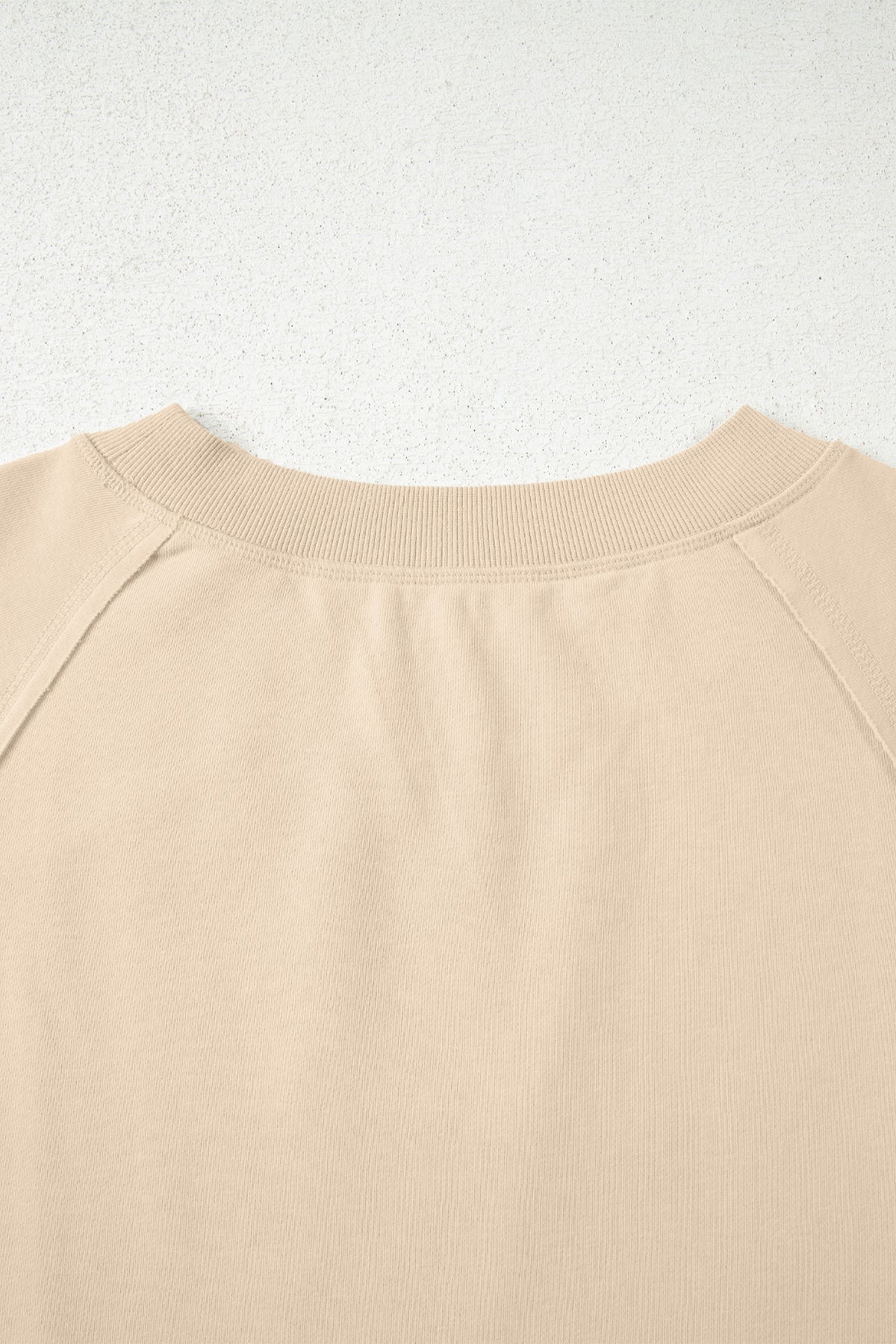 Beau Blue Solid Color Raw Seam Patchwork Baggy Sweatshirt