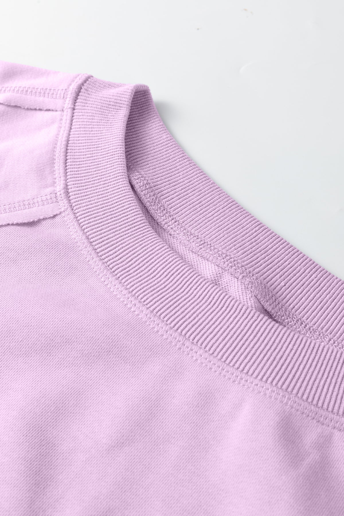 Beau Blue Solid Color Raw Seam Patchwork Baggy Sweatshirt