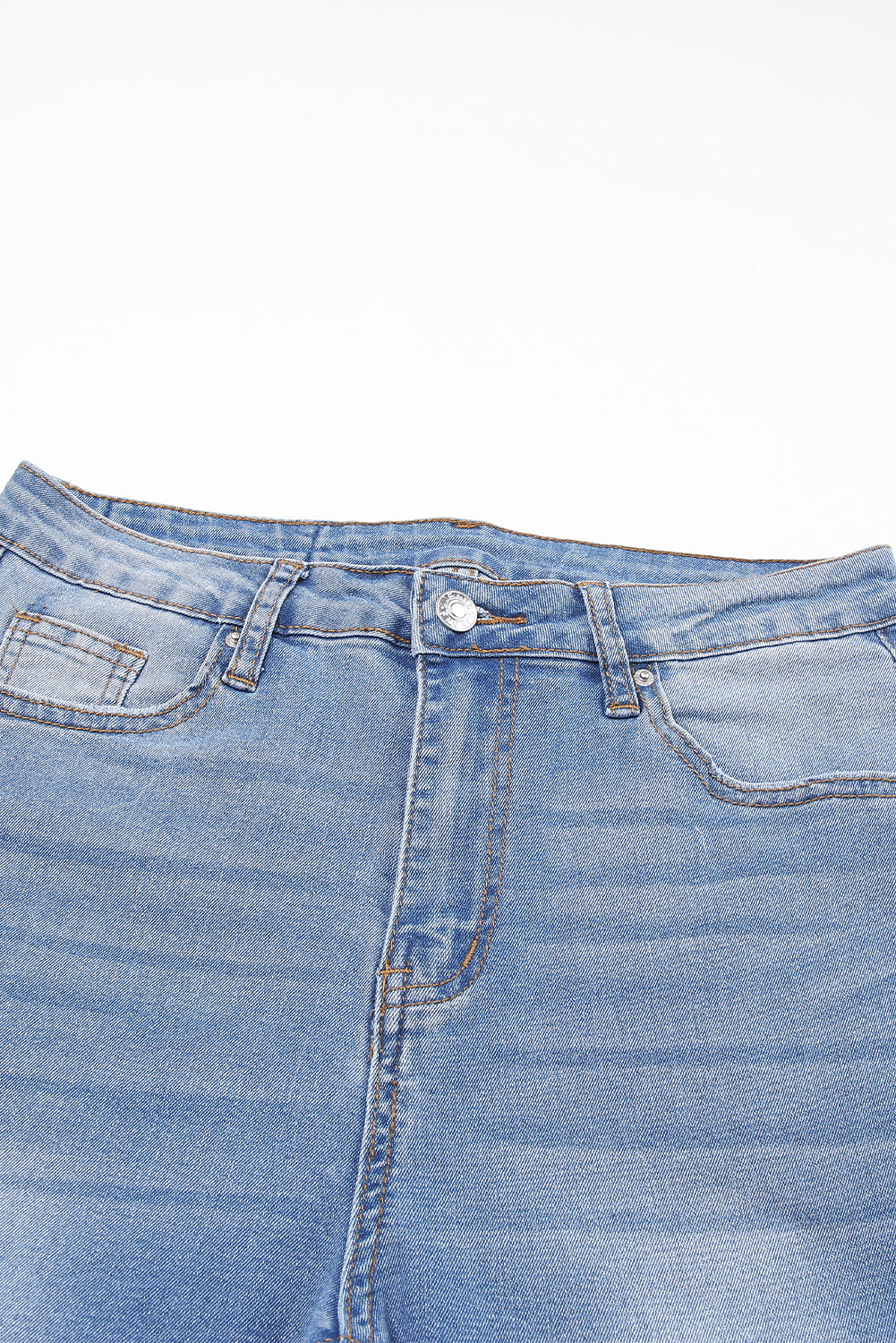Dark Blue Whiskered Wash Raw Hem Cropped Jeans