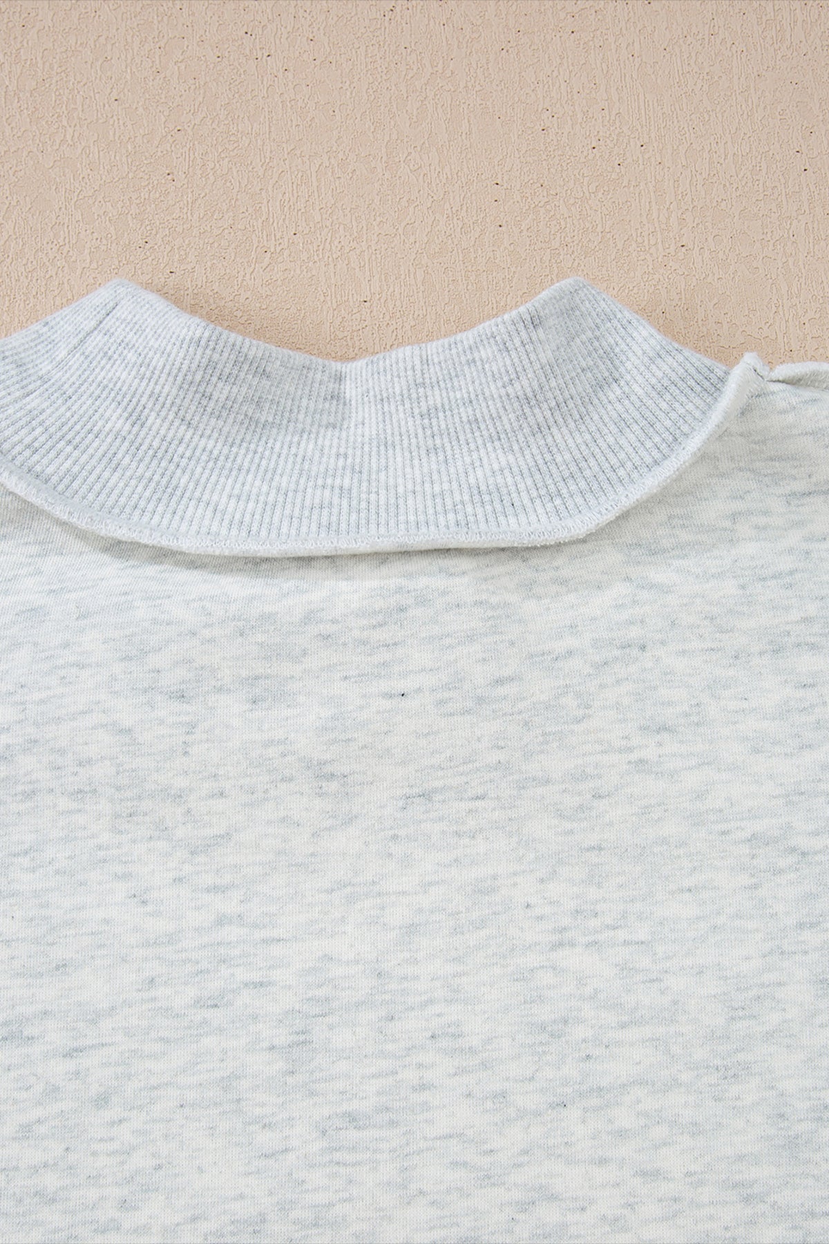 Light Grey Oversize Drop Shoulder Reversible Mock Neck Sweatshirt