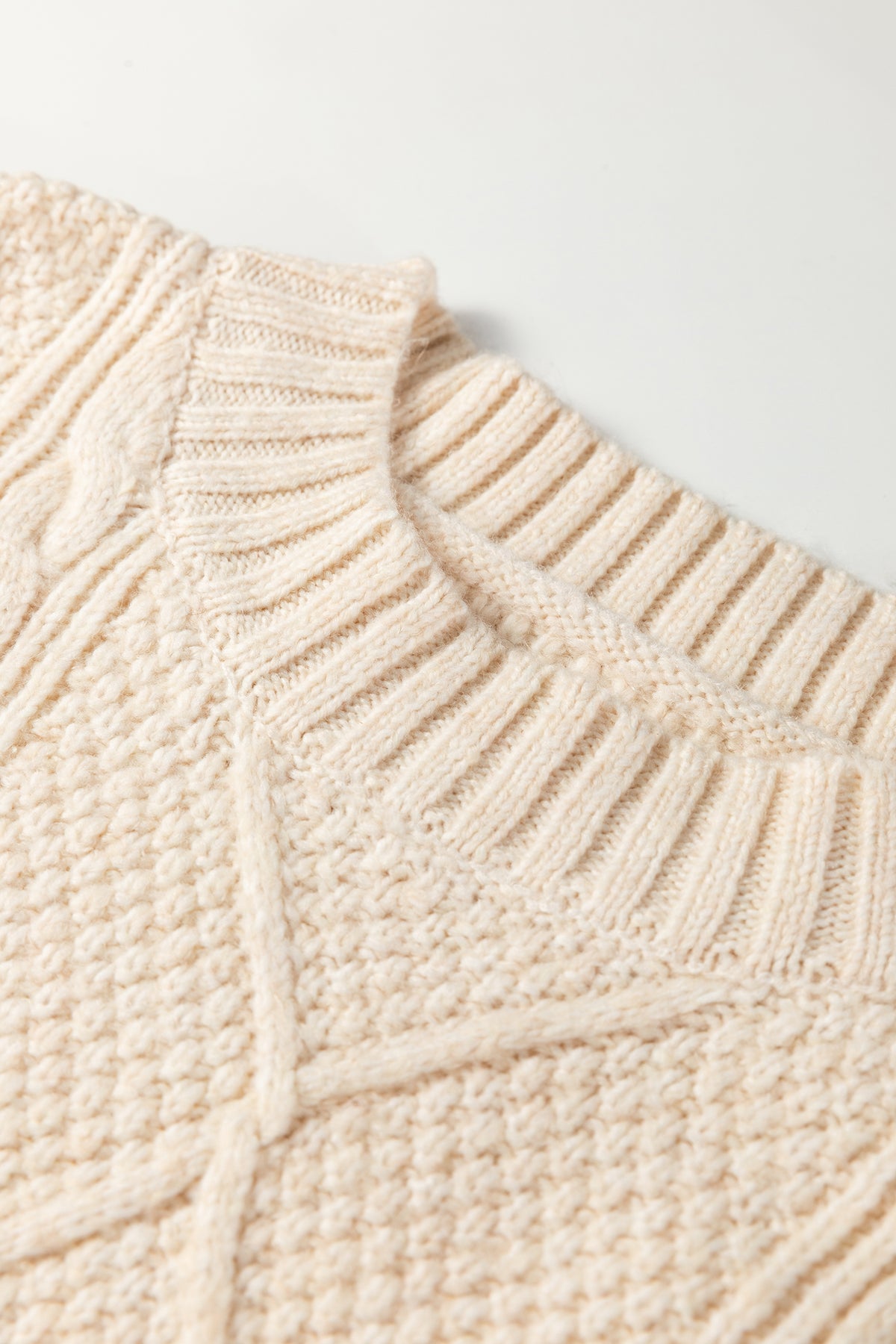 Coffee Twist Cable Knit Drop Shoulder Loose Fit Sweater Dress