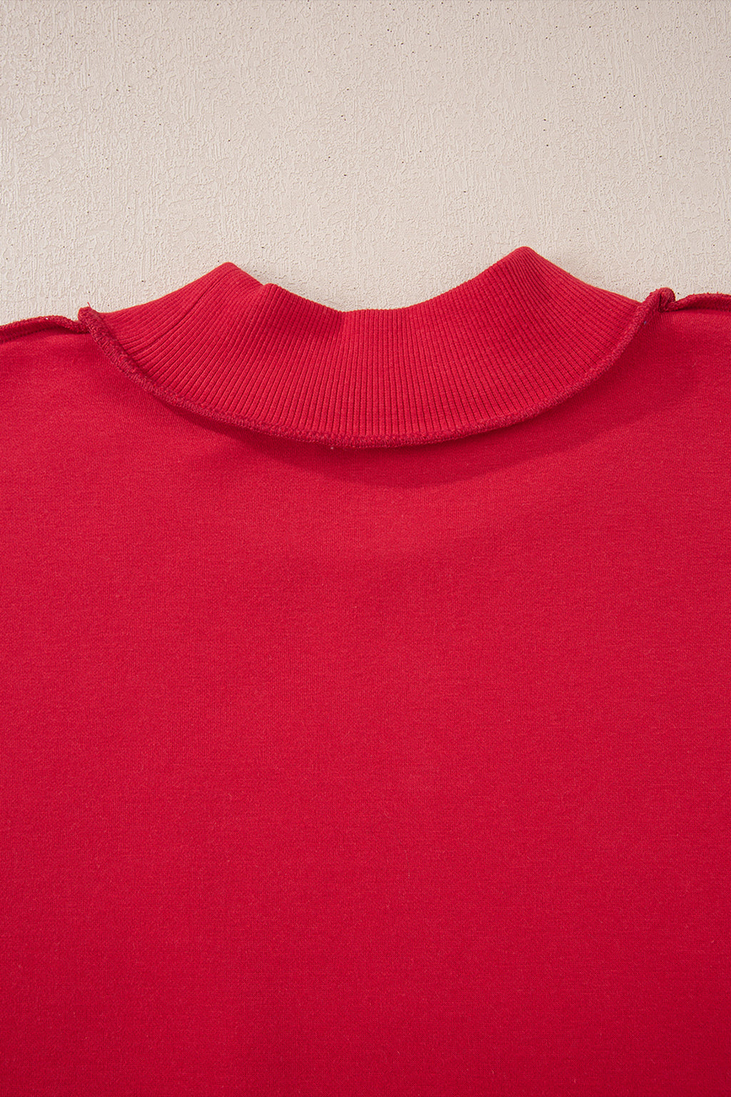 Light Grey Oversize Drop Shoulder Reversible Mock Neck Sweatshirt