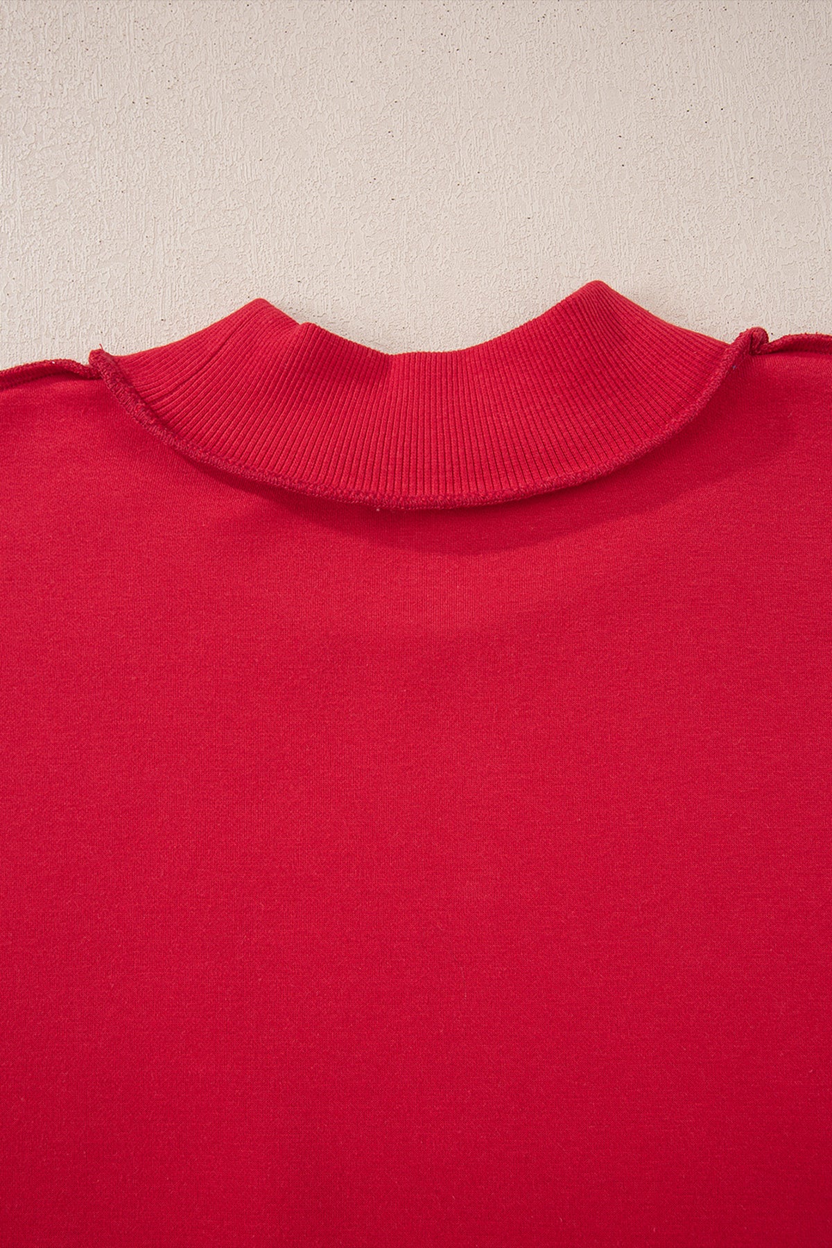 Light Grey Oversize Drop Shoulder Reversible Mock Neck Sweatshirt