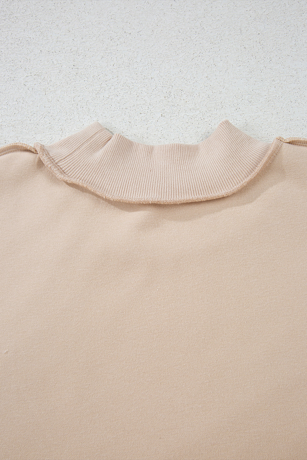 Light Grey Oversize Drop Shoulder Reversible Mock Neck Sweatshirt