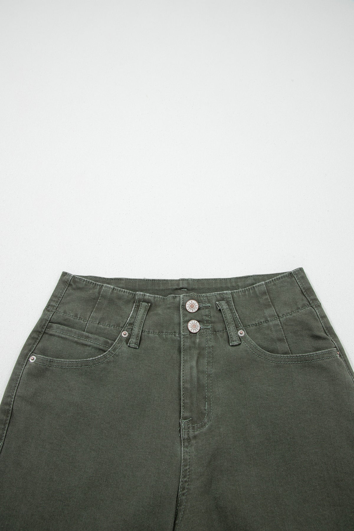 Black 2-Button High Waist Wide Leg Jeans