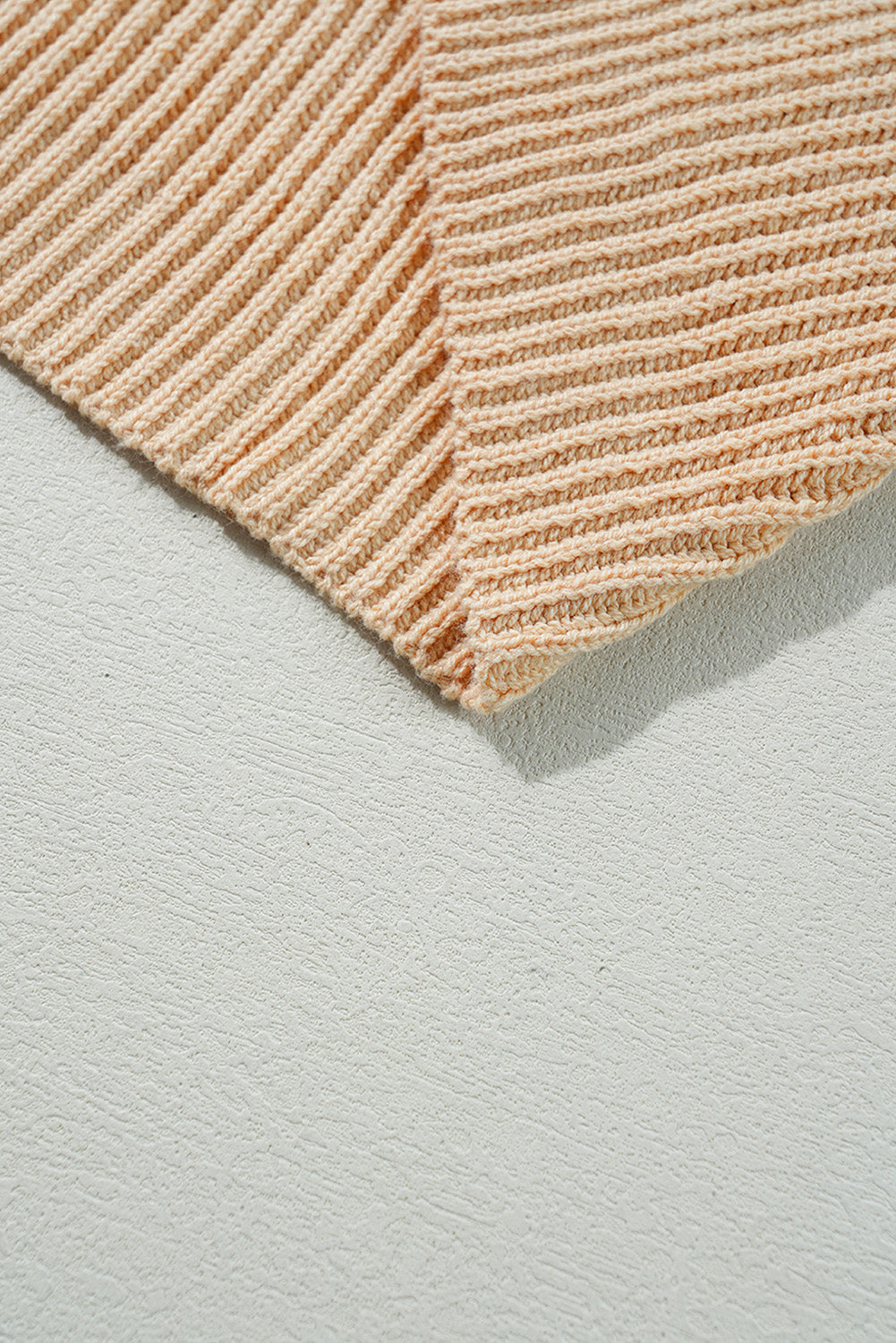 Apricot Plain Side Slits Oversized Sweater