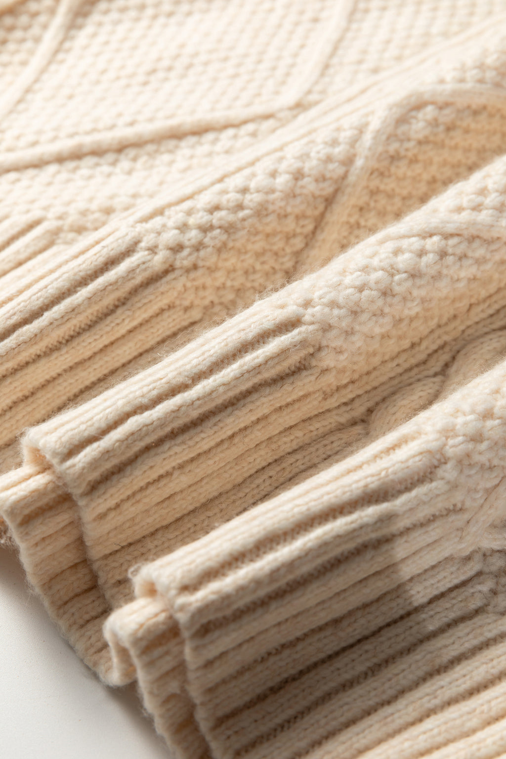Coffee Twist Cable Knit Drop Shoulder Loose Fit Sweater Dress