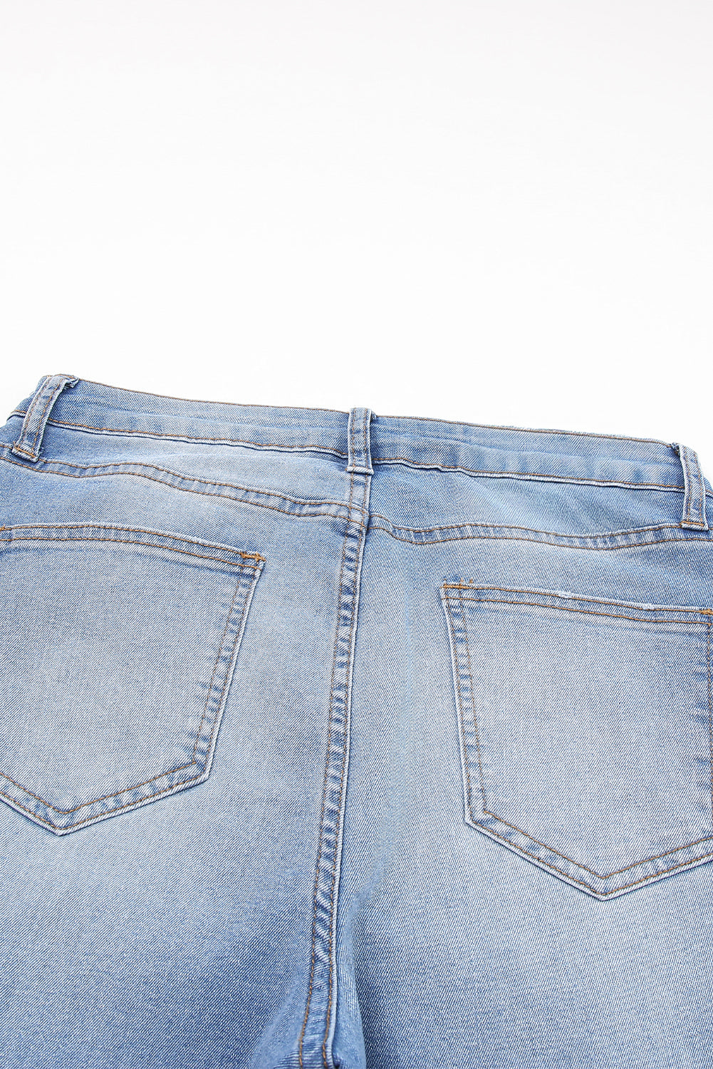 Dark Blue Whiskered Wash Raw Hem Cropped Jeans