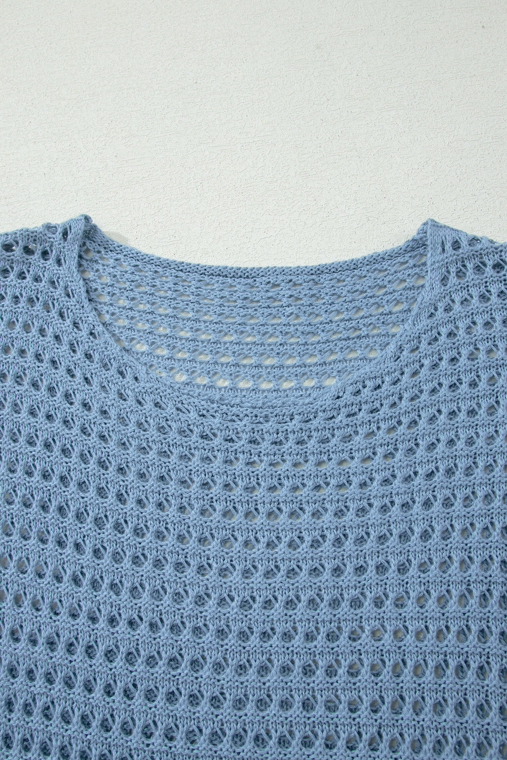Myosotis Solid Color Hollow Out Knit Long Sleeve Crochet Sweater