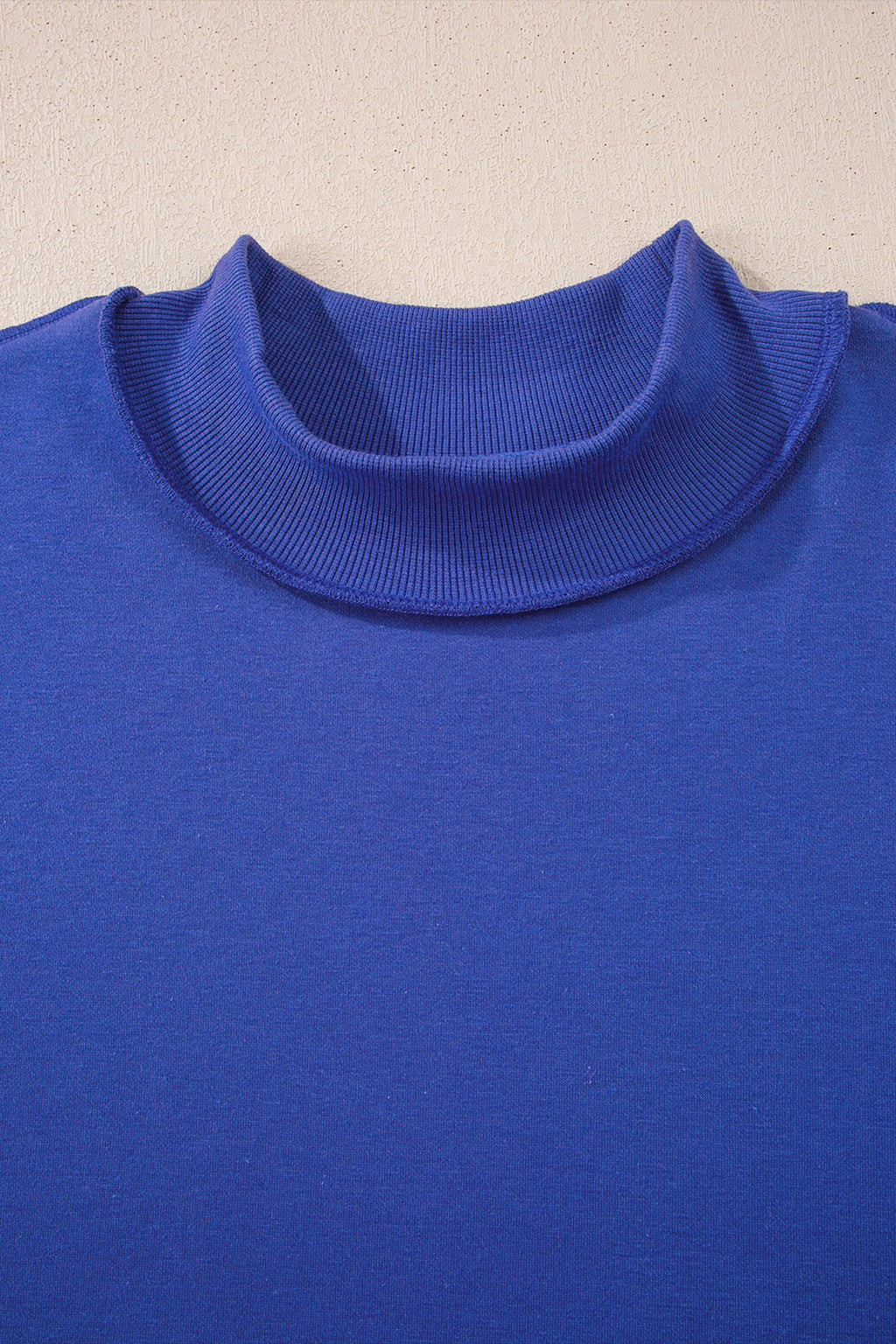 Light Grey Oversize Drop Shoulder Reversible Mock Neck Sweatshirt