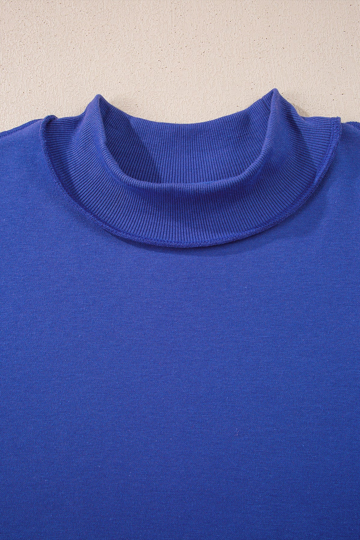 Light Grey Oversize Drop Shoulder Reversible Mock Neck Sweatshirt