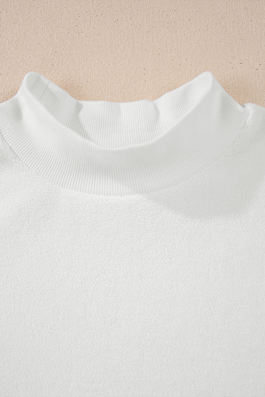 Light Grey Oversize Drop Shoulder Reversible Mock Neck Sweatshirt