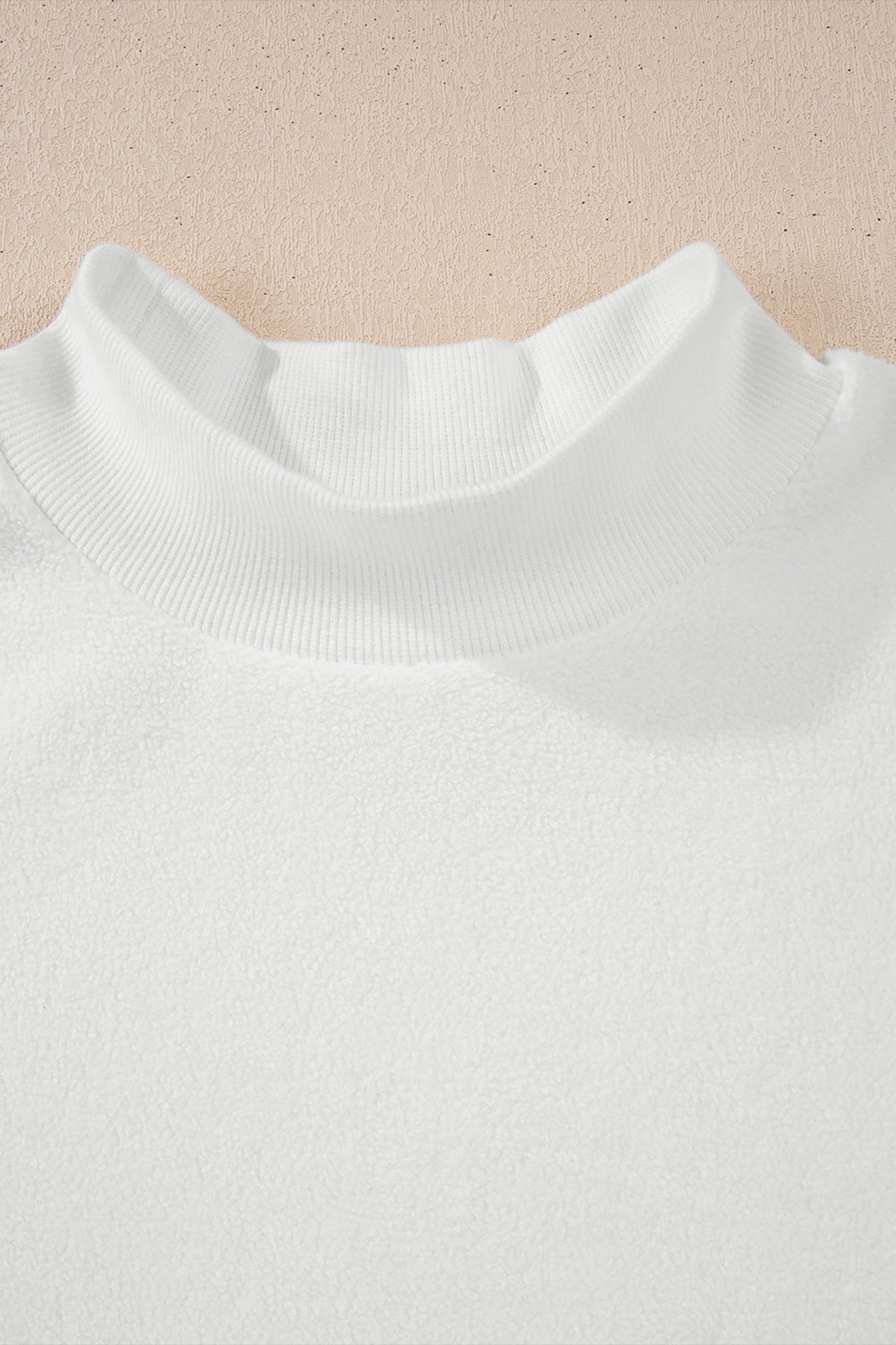 Light Grey Oversize Drop Shoulder Reversible Mock Neck Sweatshirt