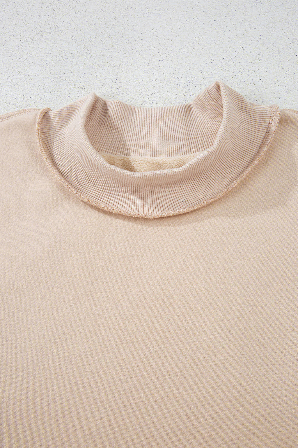 Light Grey Oversize Drop Shoulder Reversible Mock Neck Sweatshirt