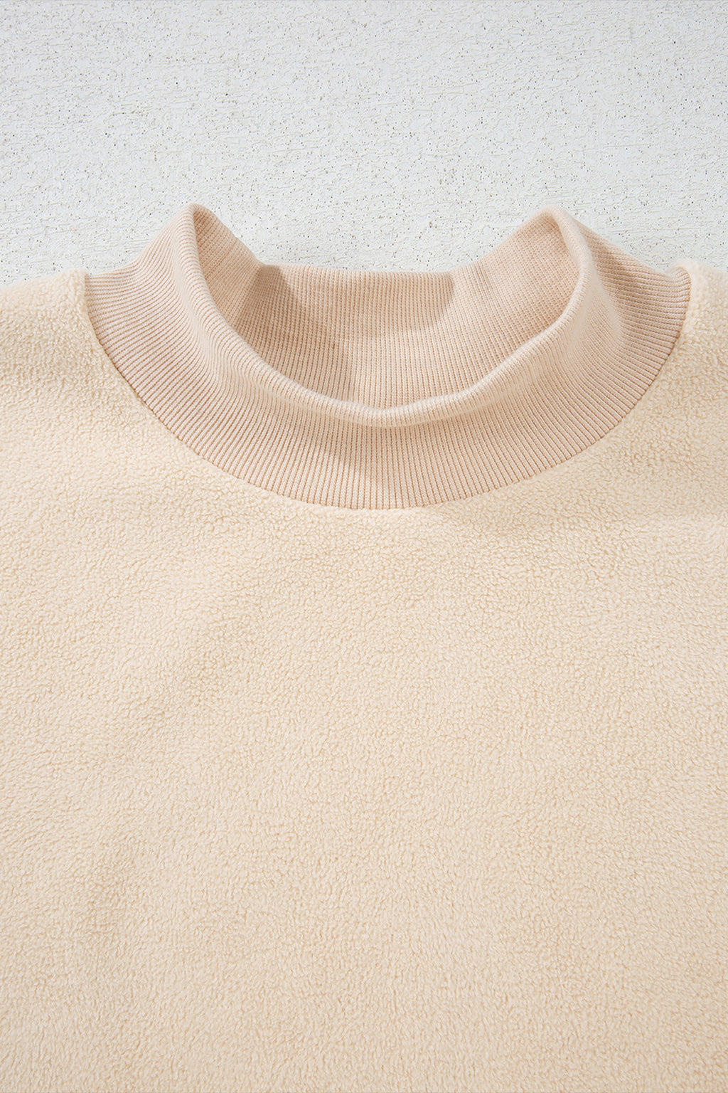 Light Grey Oversize Drop Shoulder Reversible Mock Neck Sweatshirt