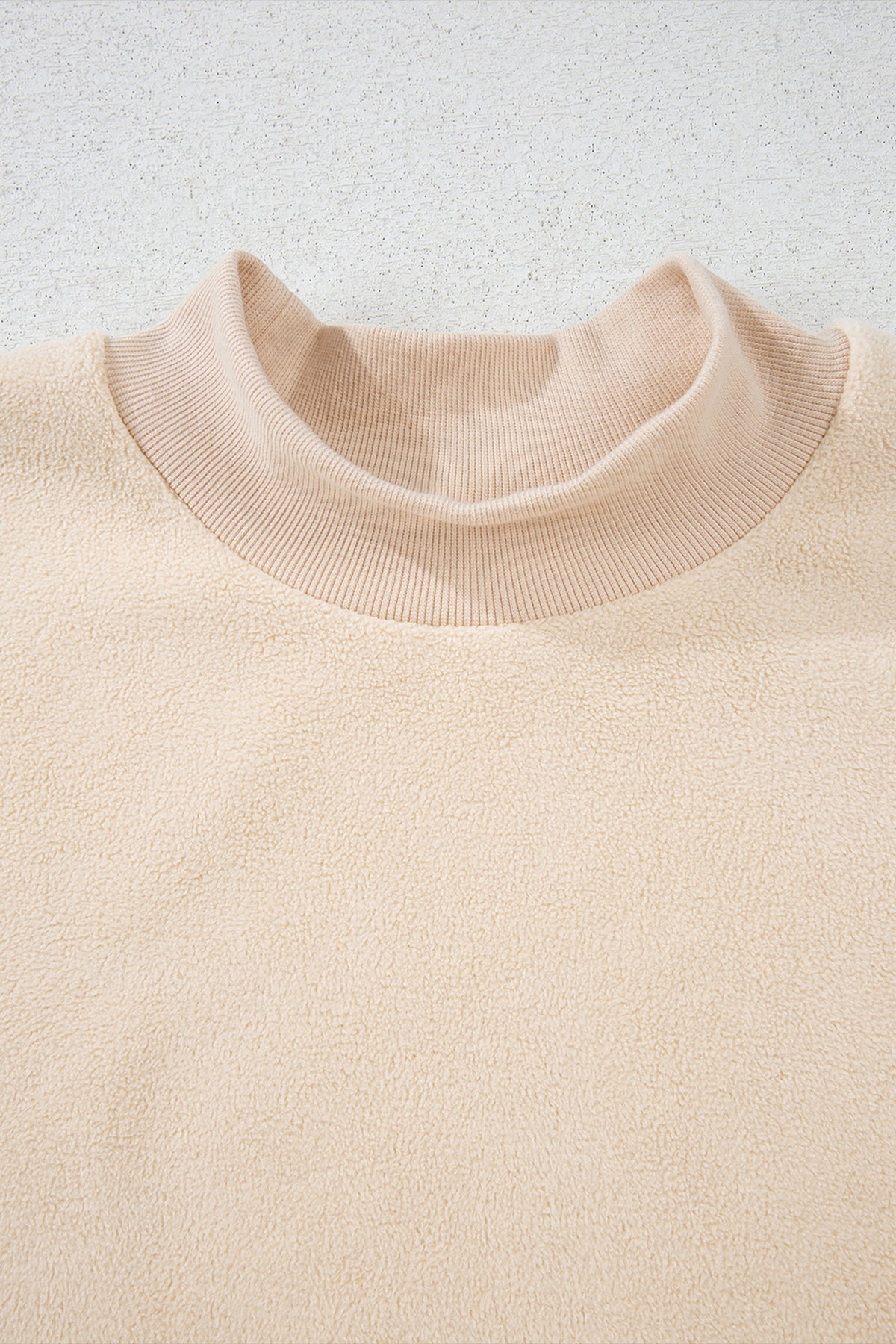 Light Grey Oversize Drop Shoulder Reversible Mock Neck Sweatshirt