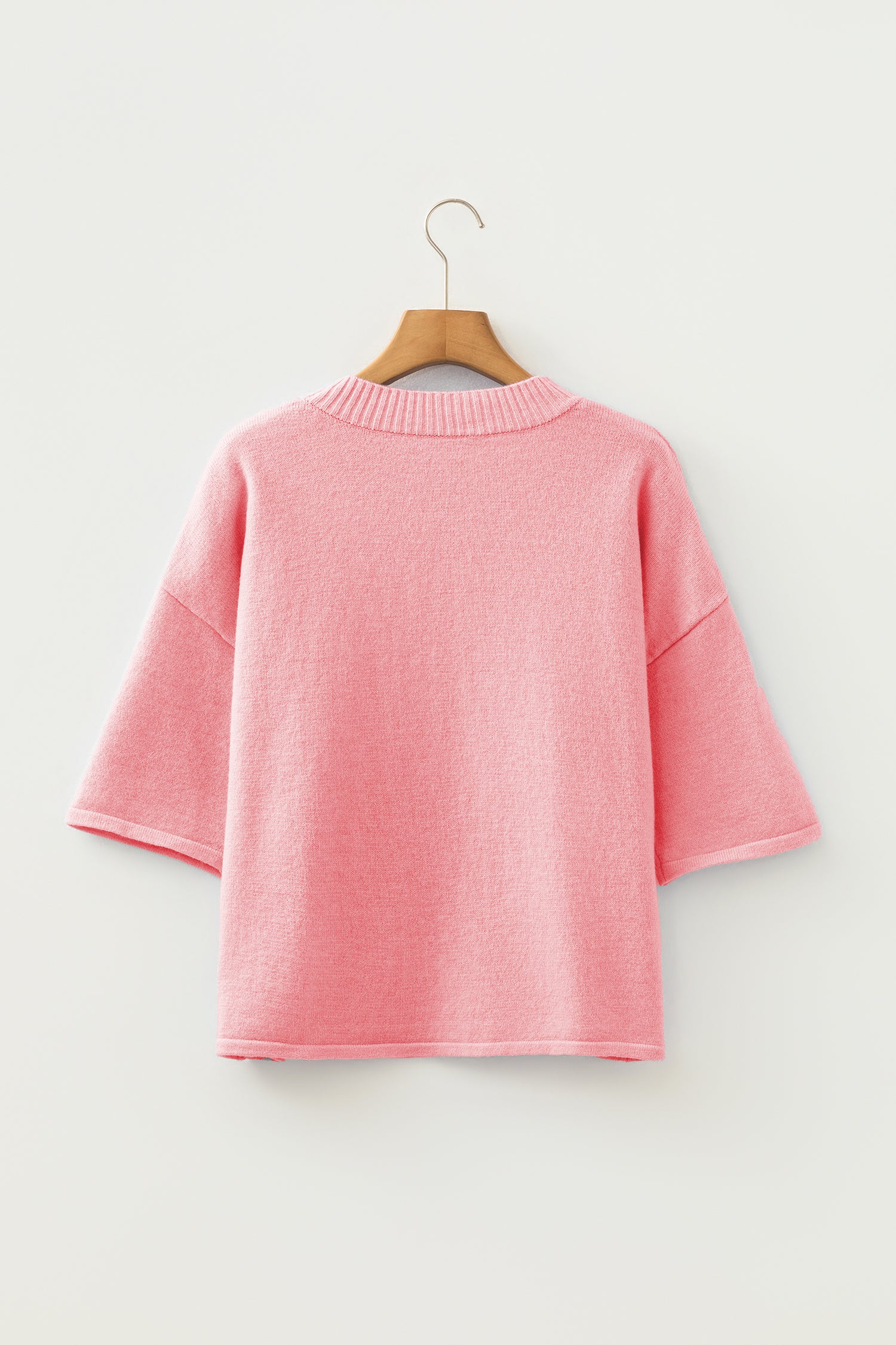 Lavendula 3/4 Sleeve Boxy Knit Button Down Sweater Cardigan