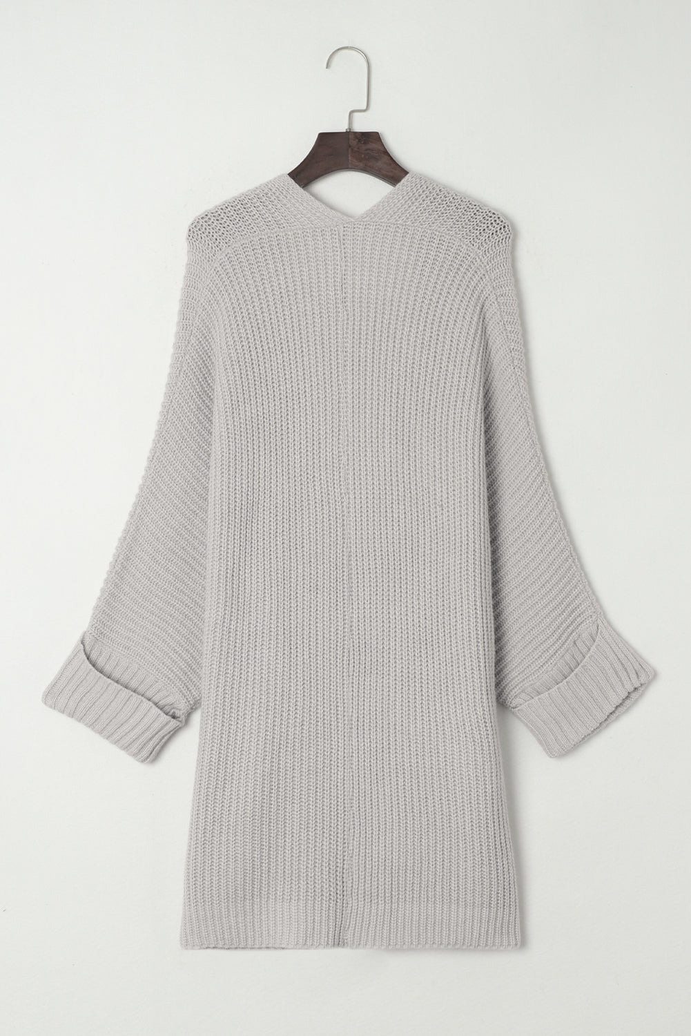 Pink Batwing Sleeve Pocket Oversized Cable Knit Cardigan