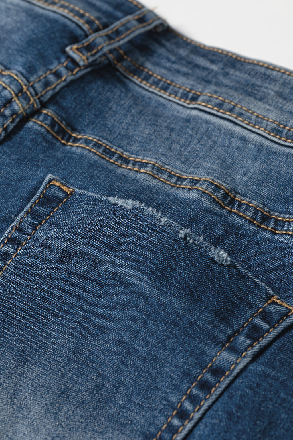 Myosotis Acid Washed Straight Leg Full Length Casual Jeans