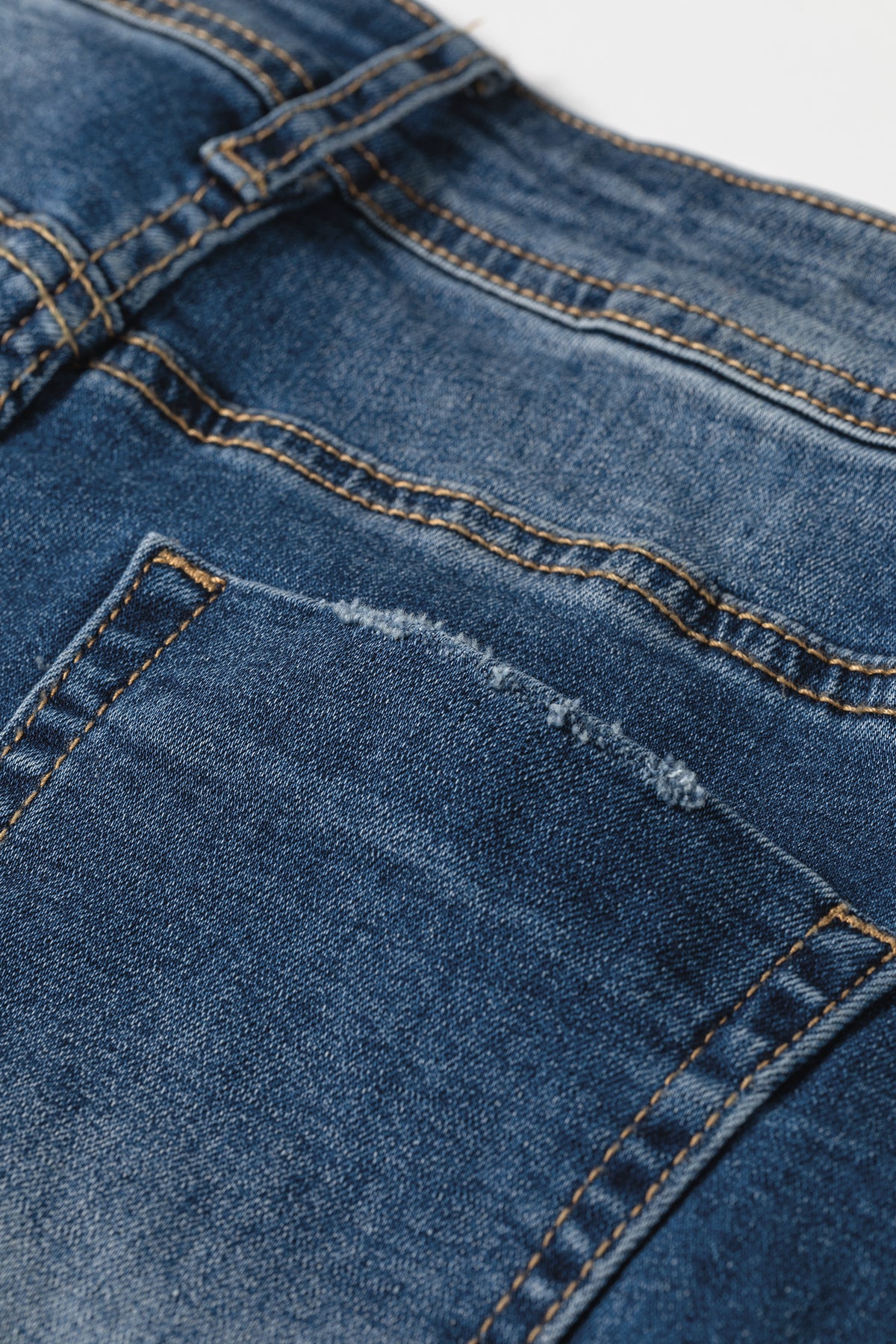 Myosotis Acid Washed Straight Leg Full Length Casual Jeans