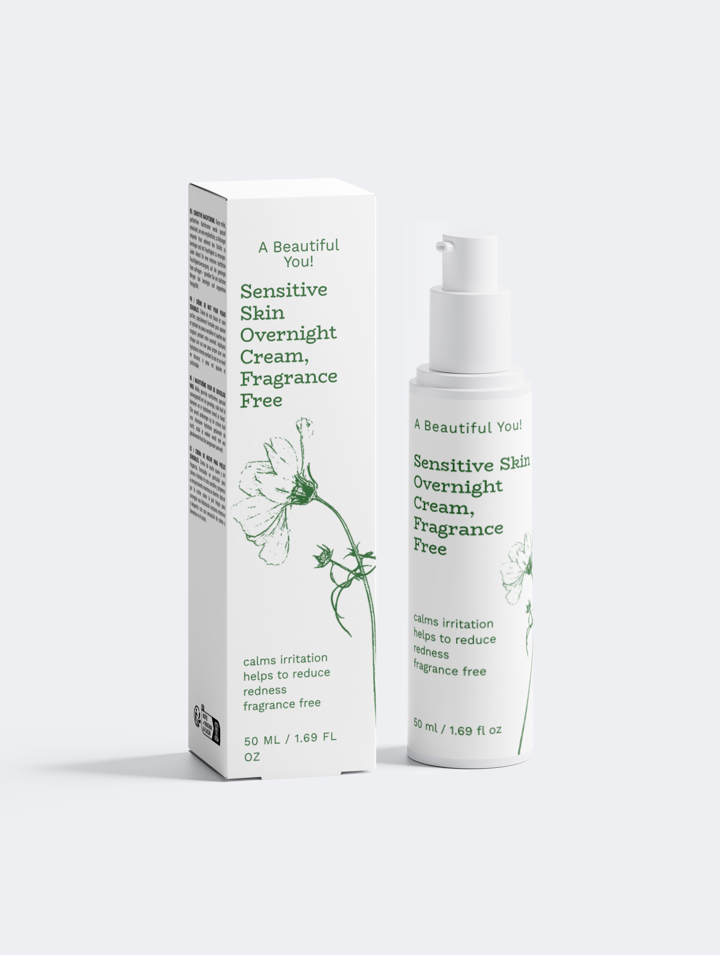 Sensitive Skin Overnight Cream, Fragrance Free