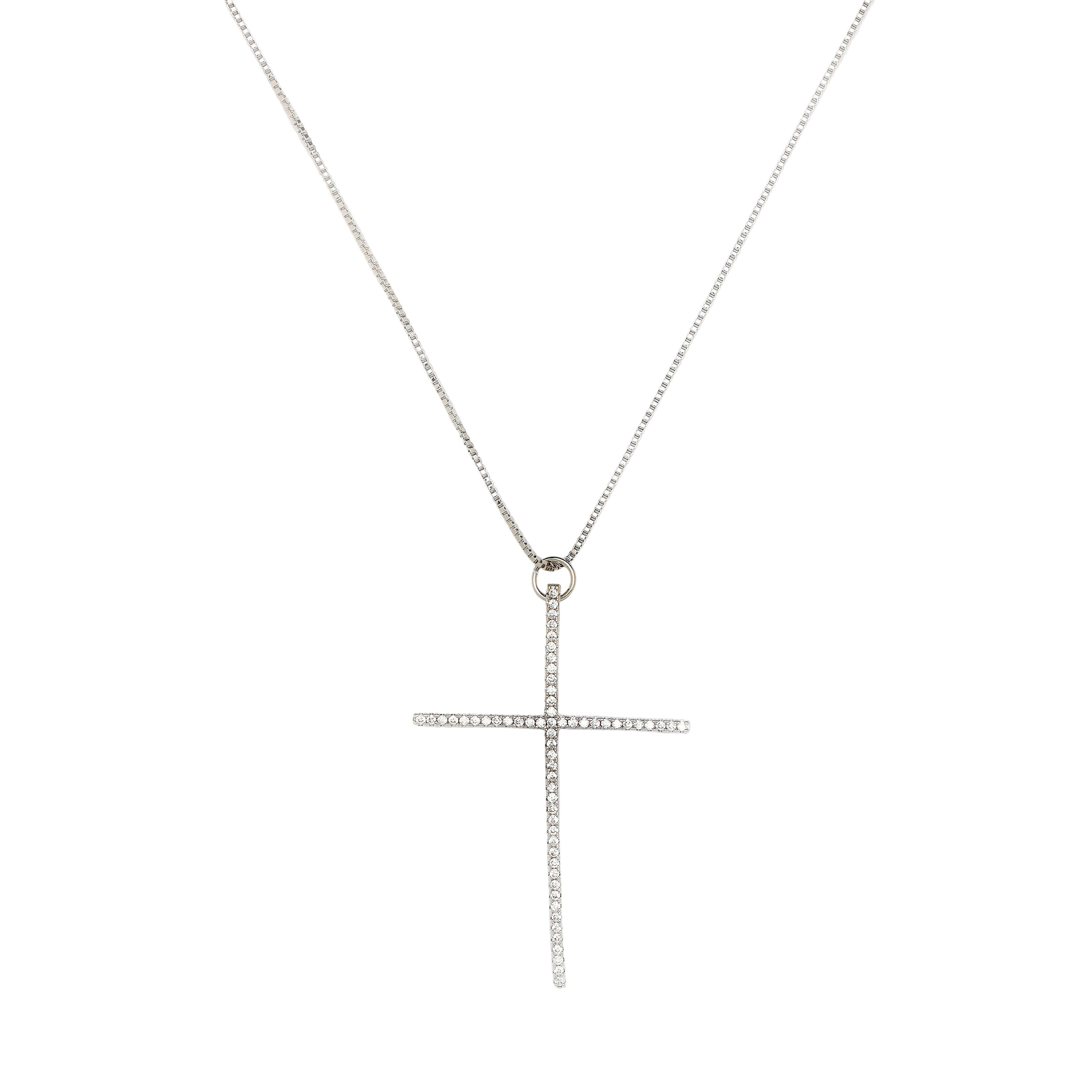 Big Silver Faith Necklace