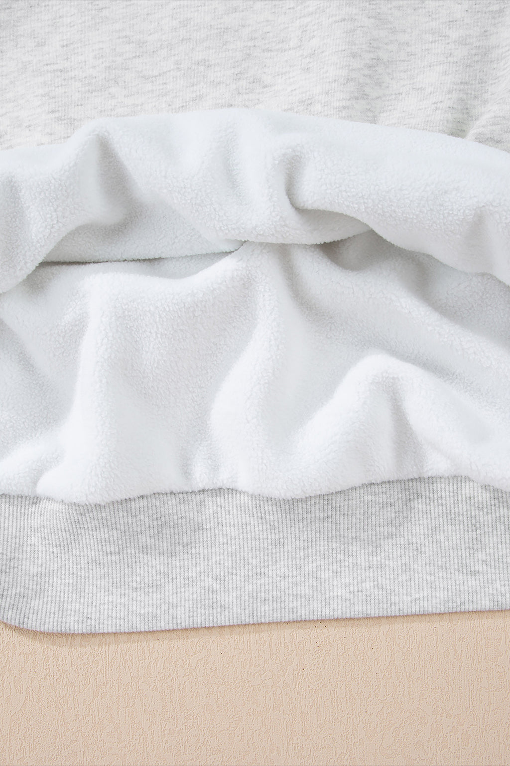 Light Grey Oversize Drop Shoulder Reversible Mock Neck Sweatshirt