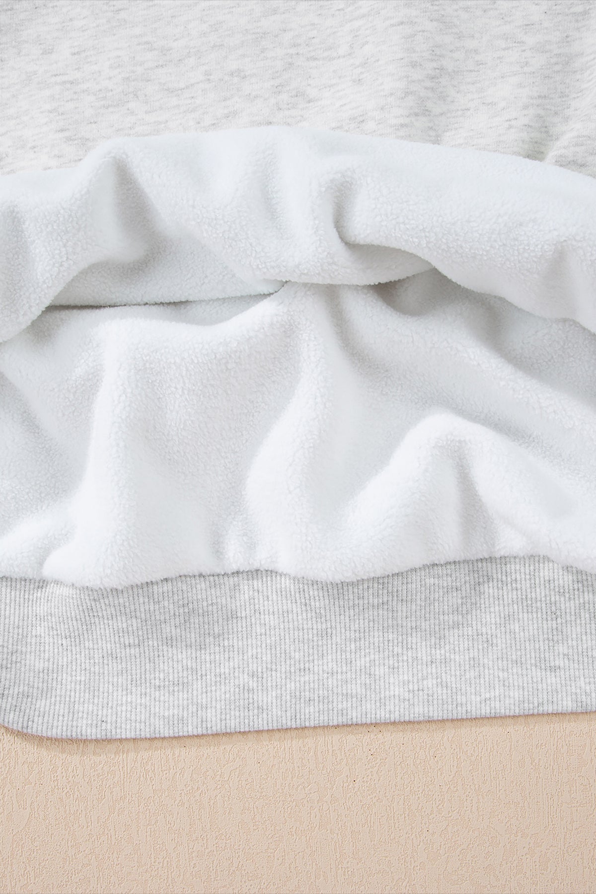 Light Grey Oversize Drop Shoulder Reversible Mock Neck Sweatshirt