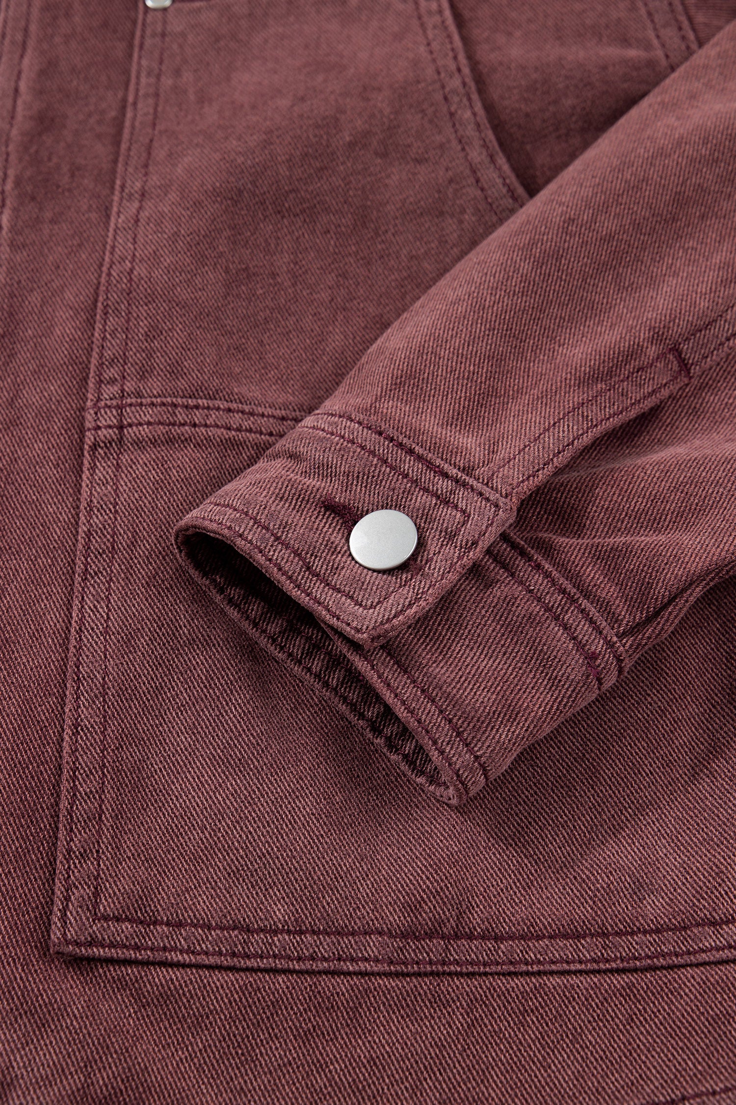 Coffee Corduroy Collar Zipped Front Denim Jacket