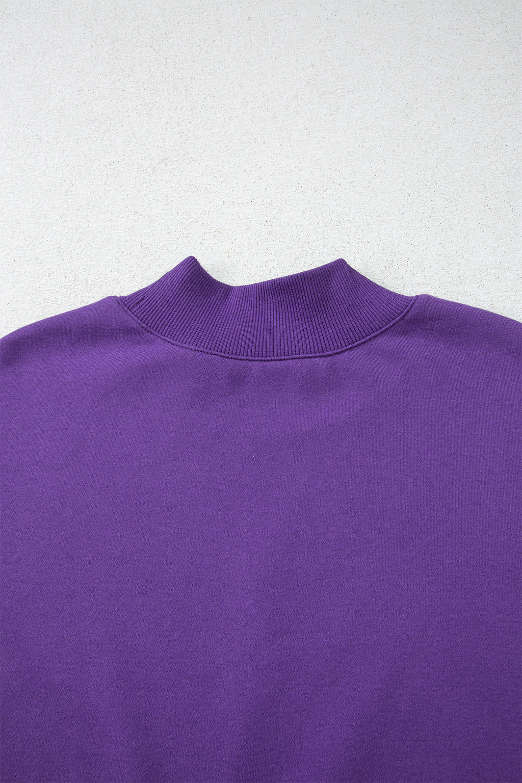 Gray Solid Color Oversized Mock Neck Sweatshirt