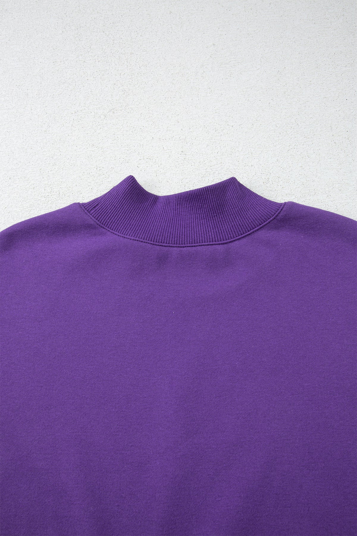 Gray Solid Color Oversized Mock Neck Sweatshirt
