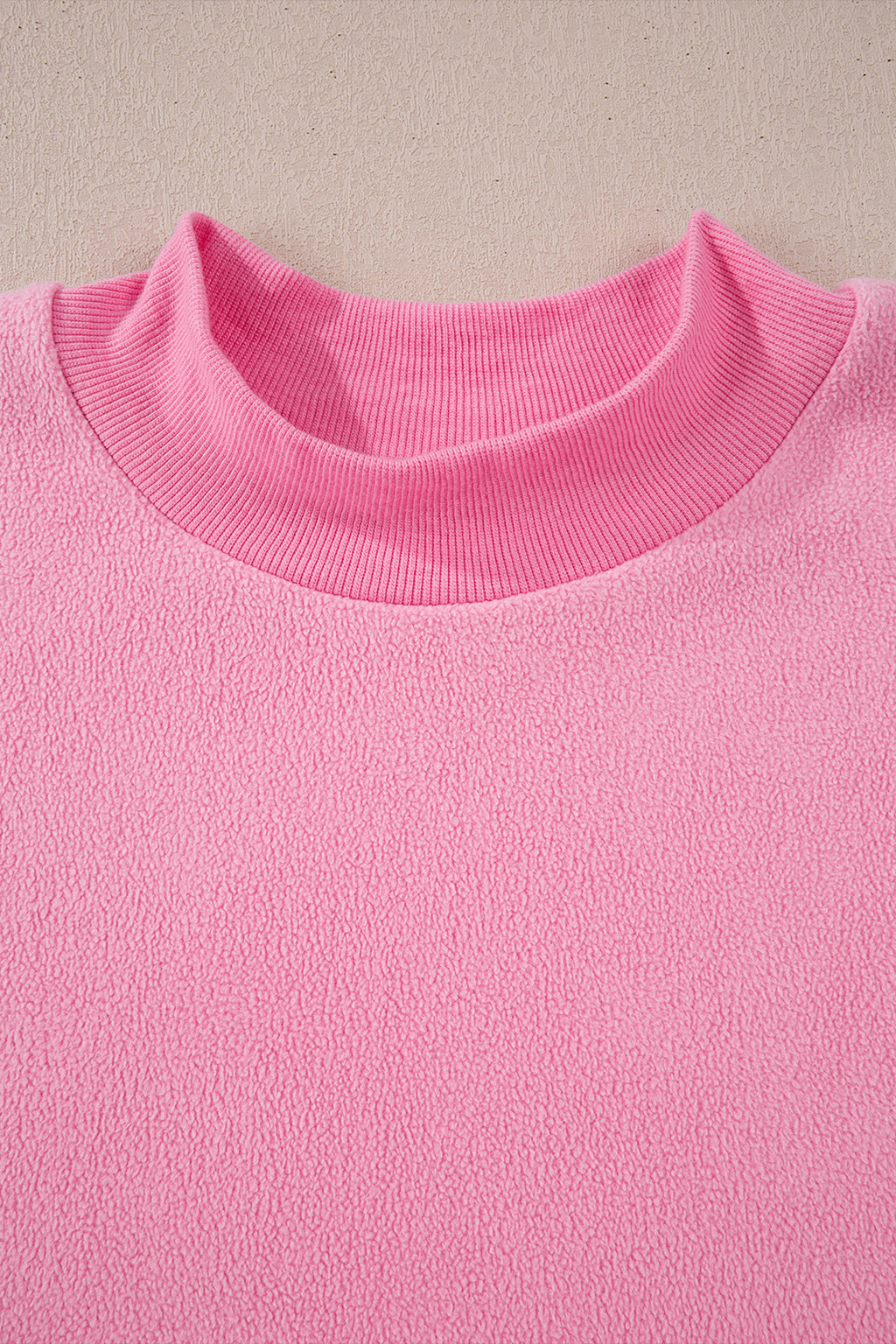 Light Grey Oversize Drop Shoulder Reversible Mock Neck Sweatshirt