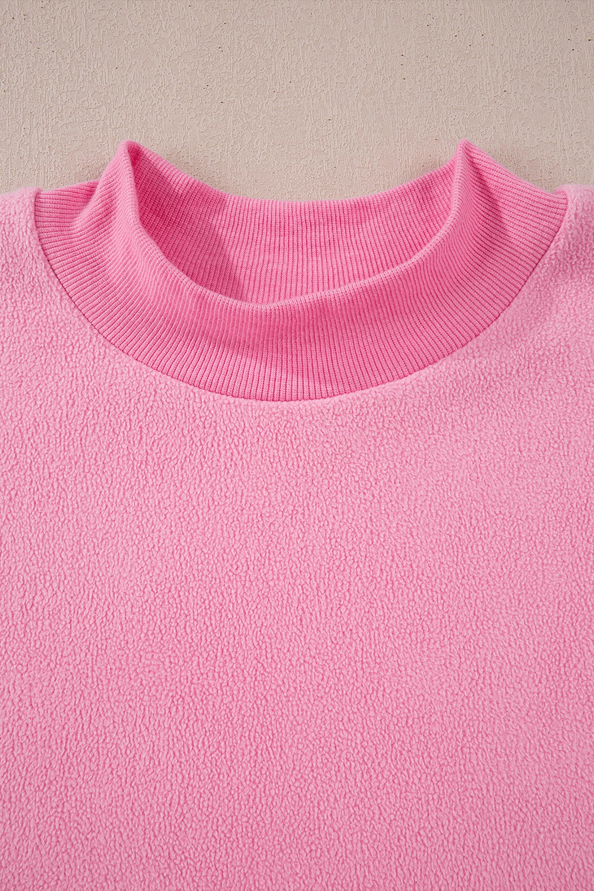 Light Grey Oversize Drop Shoulder Reversible Mock Neck Sweatshirt