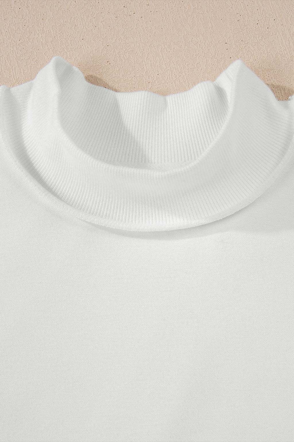 Light Grey Oversize Drop Shoulder Reversible Mock Neck Sweatshirt