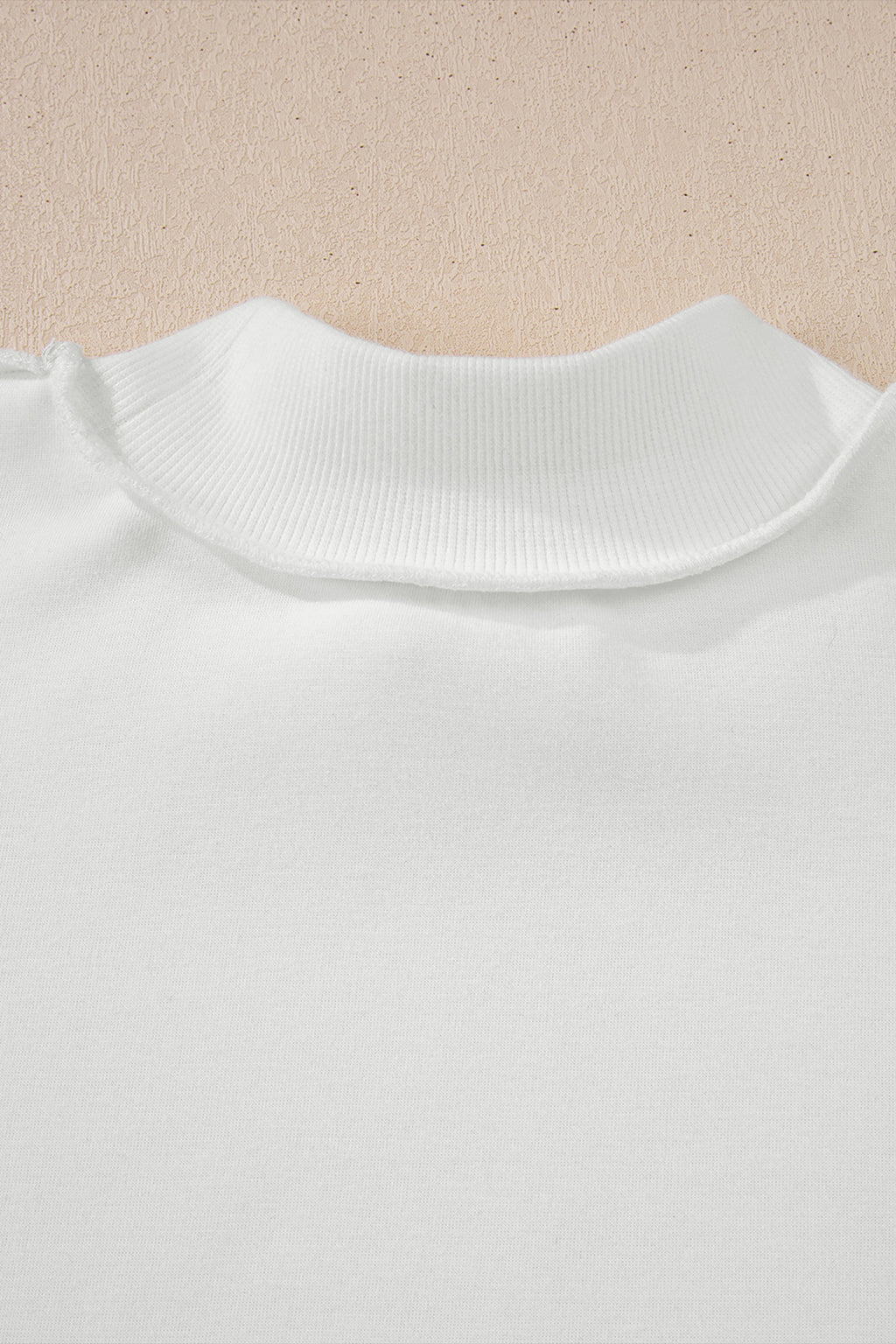 Light Grey Oversize Drop Shoulder Reversible Mock Neck Sweatshirt