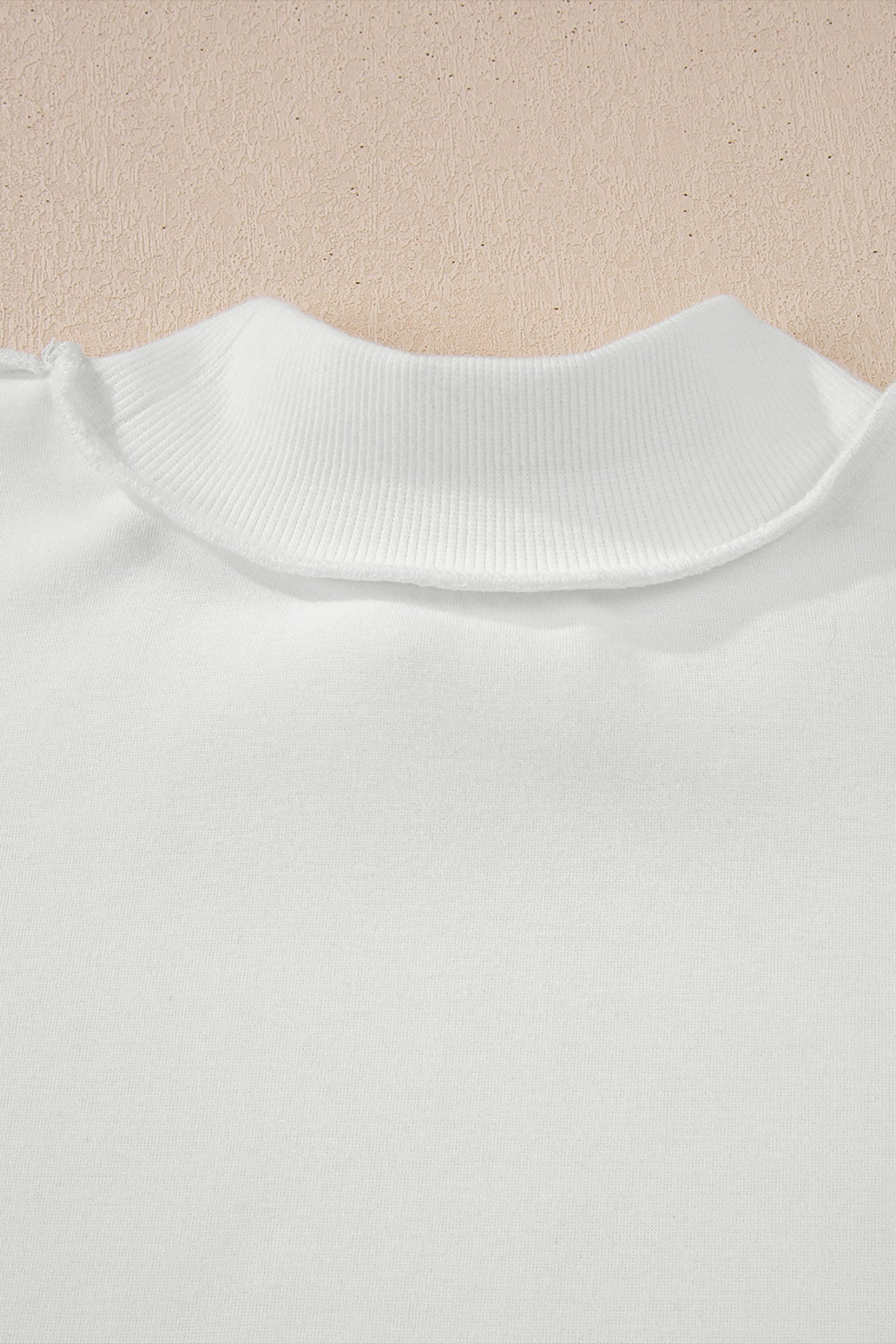 Light Grey Oversize Drop Shoulder Reversible Mock Neck Sweatshirt