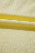 Yellow Cream V Neck Ruffle Trim Sleeveless Shift Top