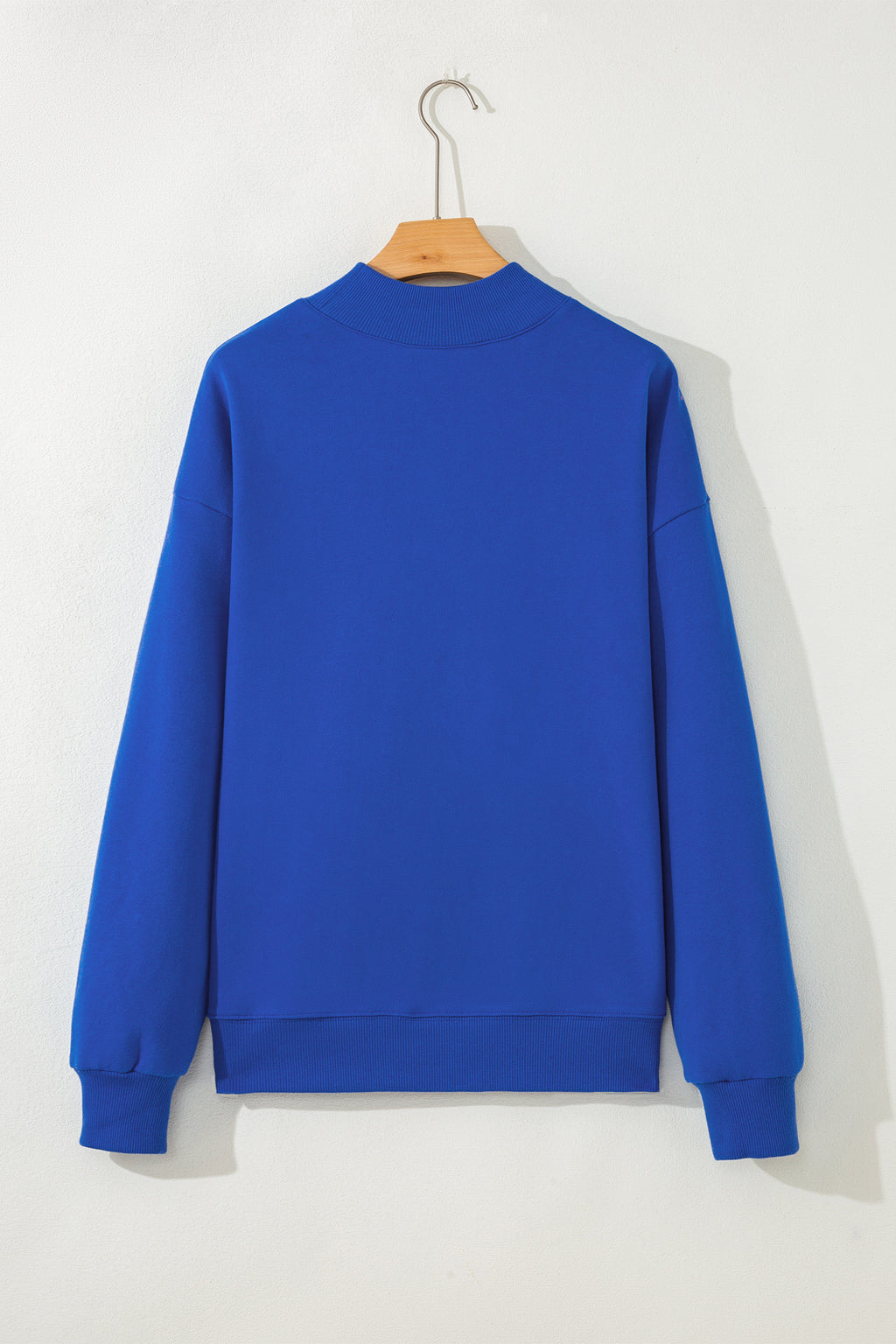Gray Solid Color Oversized Mock Neck Sweatshirt