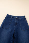 Dirty blue Daily Fashion Straight Leg Mid-rise Shift Jeans