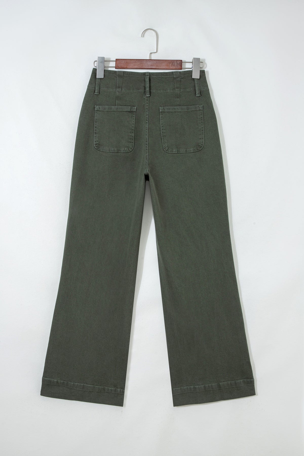 Black 2-Button High Waist Wide Leg Jeans