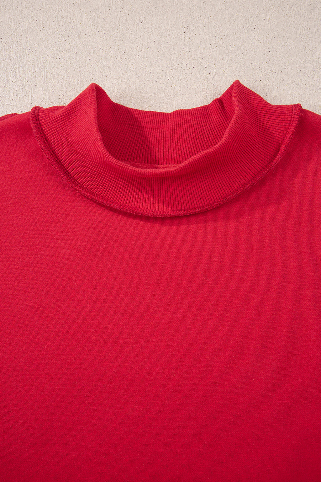 Light Grey Oversize Drop Shoulder Reversible Mock Neck Sweatshirt