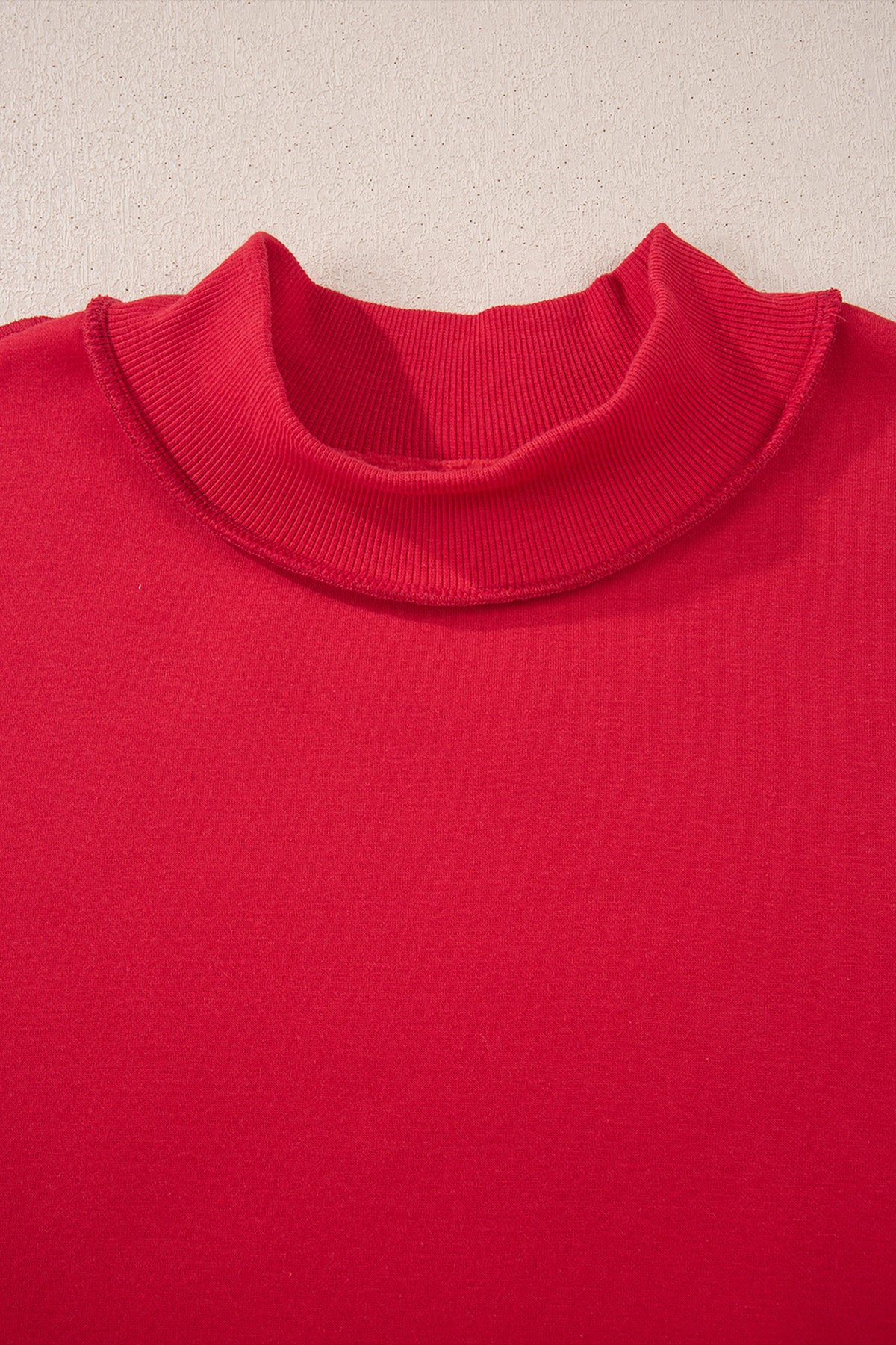 Light Grey Oversize Drop Shoulder Reversible Mock Neck Sweatshirt