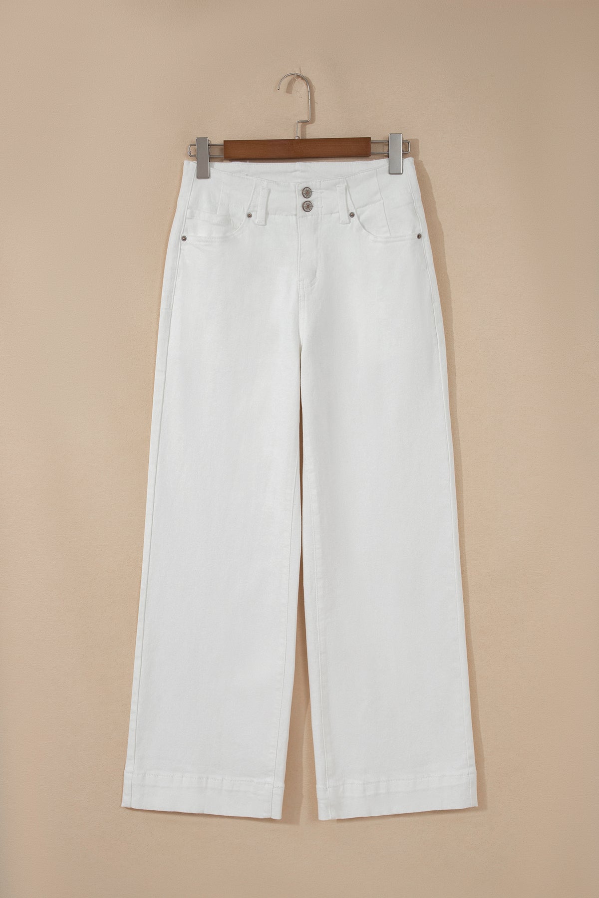 Black 2-Button High Waist Wide Leg Jeans