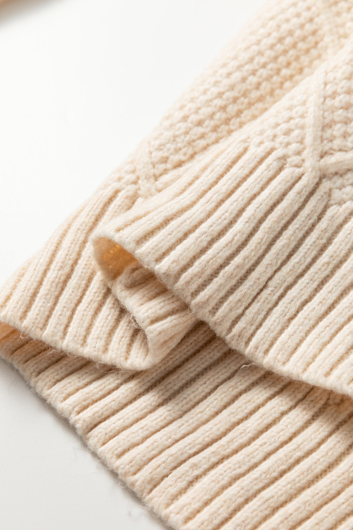 Coffee Twist Cable Knit Drop Shoulder Loose Fit Sweater Dress