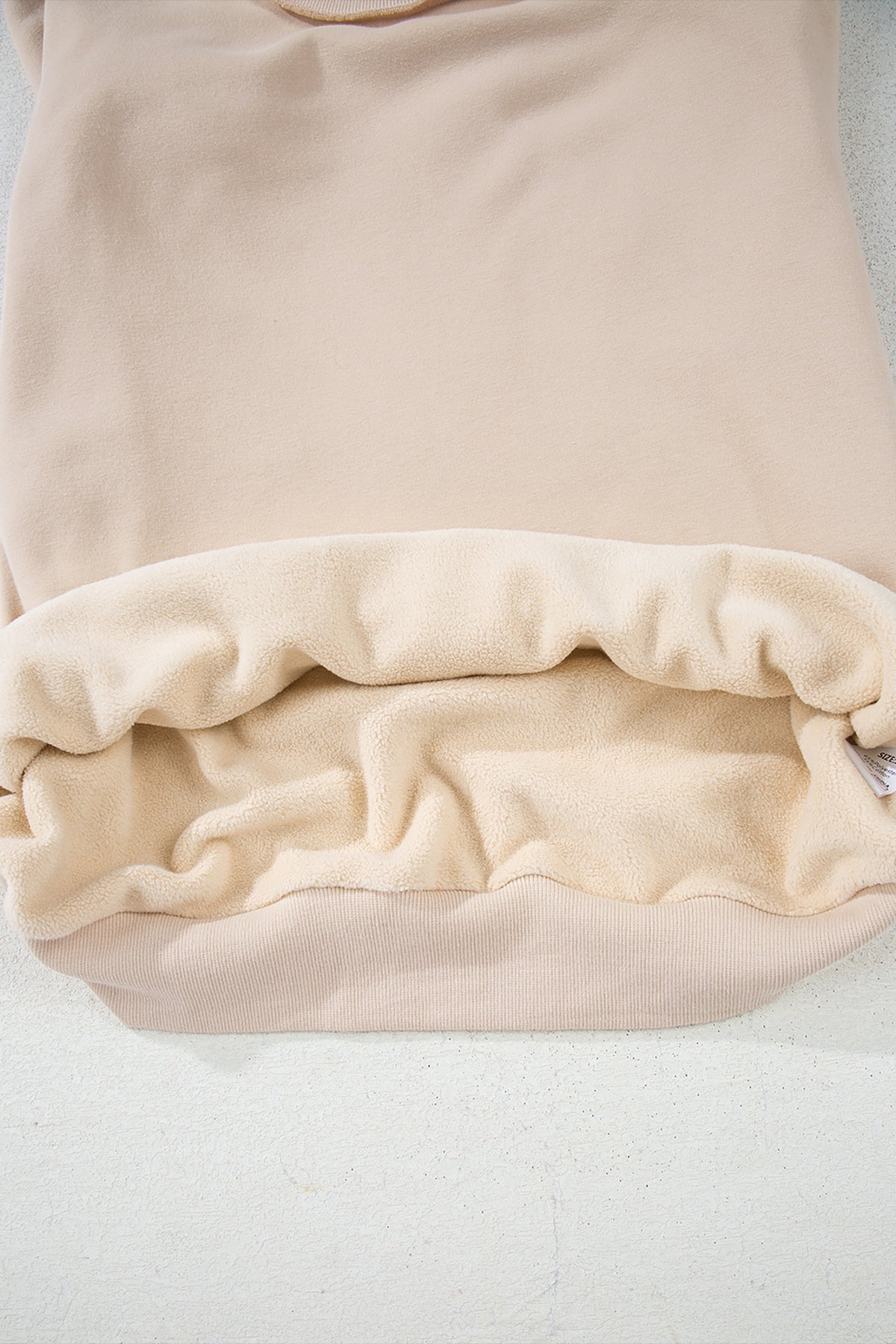 Light Grey Oversize Drop Shoulder Reversible Mock Neck Sweatshirt