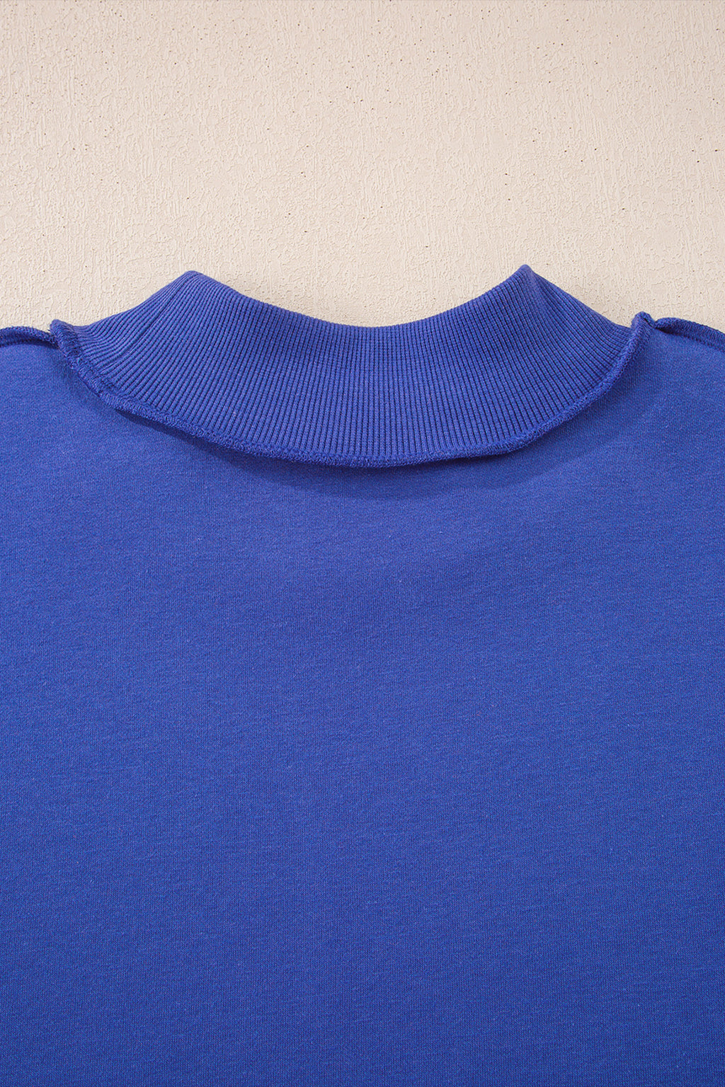 Light Grey Oversize Drop Shoulder Reversible Mock Neck Sweatshirt