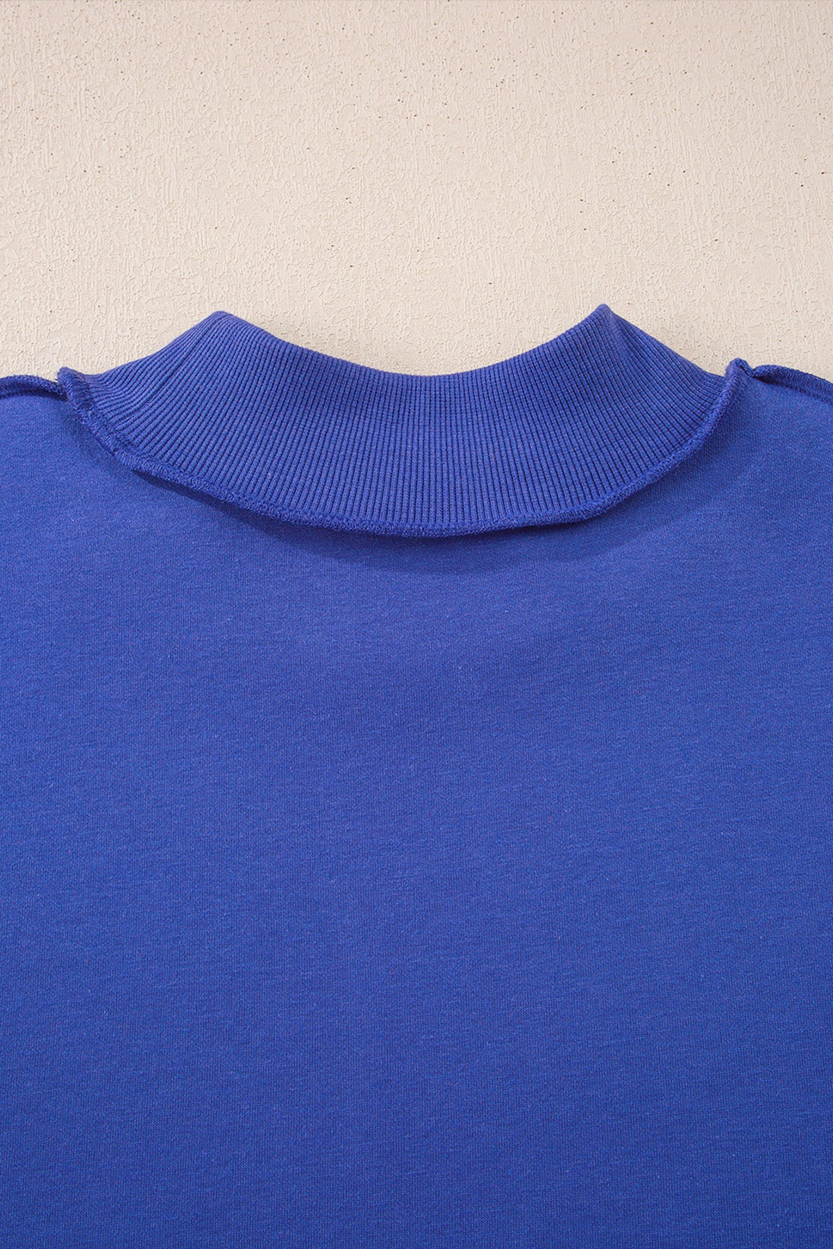 Light Grey Oversize Drop Shoulder Reversible Mock Neck Sweatshirt