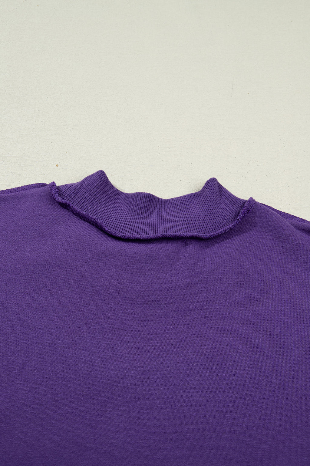Light Grey Oversize Drop Shoulder Reversible Mock Neck Sweatshirt