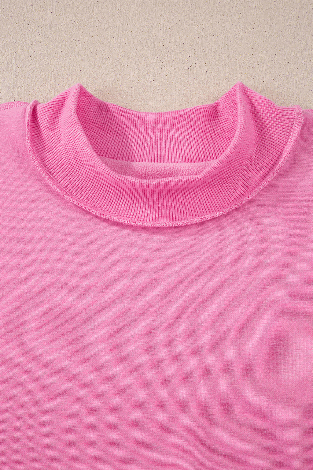 Light Grey Oversize Drop Shoulder Reversible Mock Neck Sweatshirt